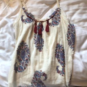 cream floral tank top